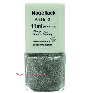 Nagellack Nr. 02 Glitter-Silber hell 11ml