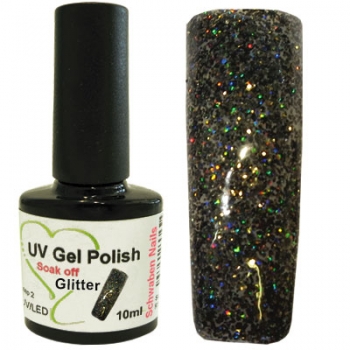 Glitter Antrazit Multicolor Shellac