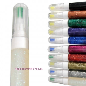 Nailart Glitter-Pen transparent multi