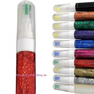 Nailart Glitter-Pen rot