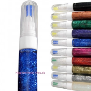 Nailart Glitter-Pen blau