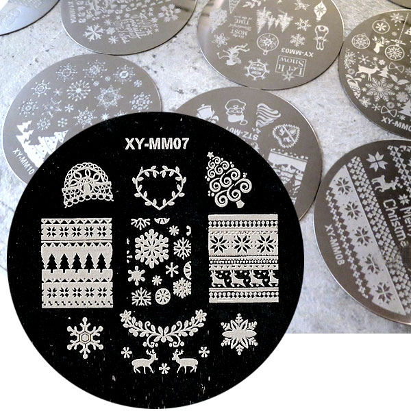 Stamping Schablone mit Weihnachtsmotive