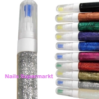 Nailart Glitter-Pen silber 10ml